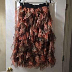 Cato Multicolor Floral A-Line Skirt